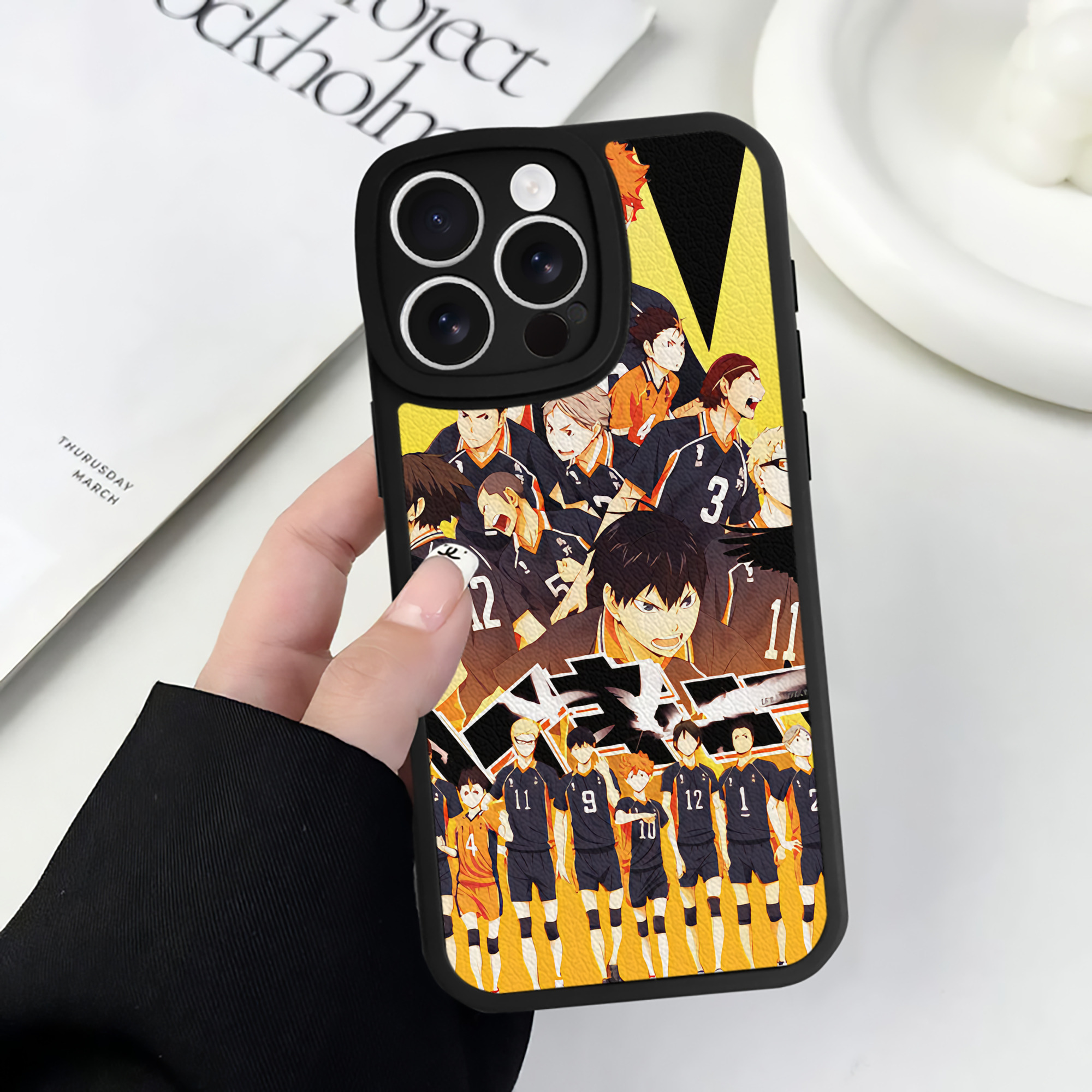 （画像用） ハイキュー!! Haikyu!! 【iPhone 16シリーズ対応】シリコンスマホケース（レザー調） 材質：シリコン